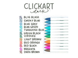 Zebra ClickArt Retractable Marker Pens Set of 12 - Dark