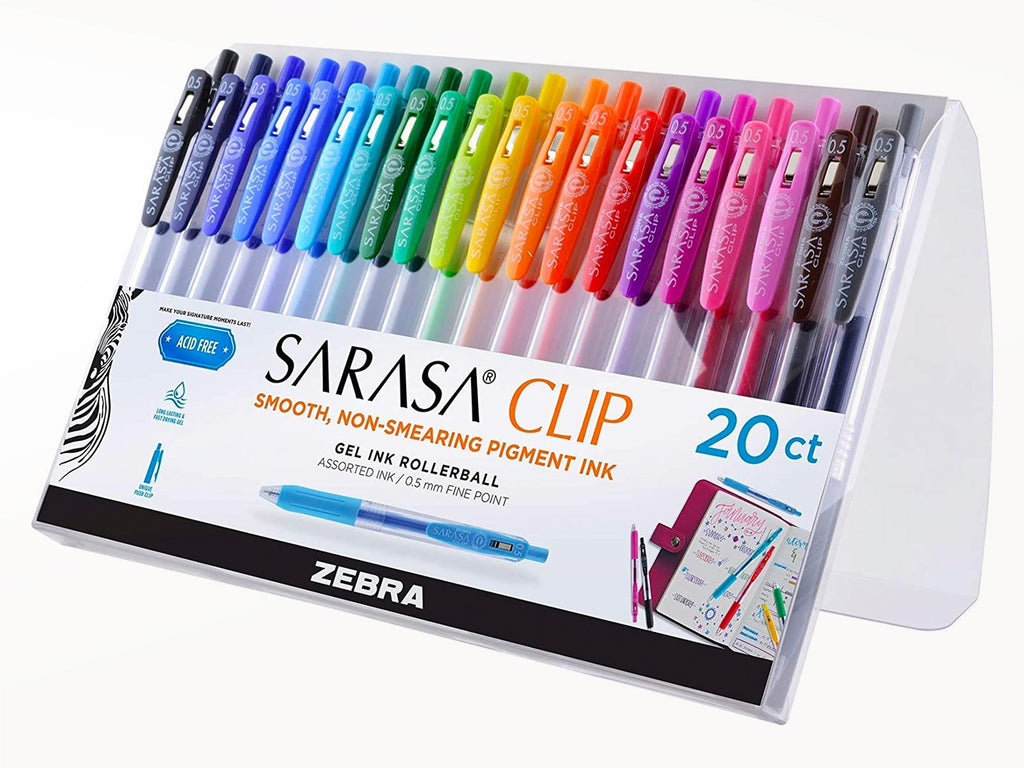 Zebra Sarasa Clip 0.5mm Gel Pens Set of 20
